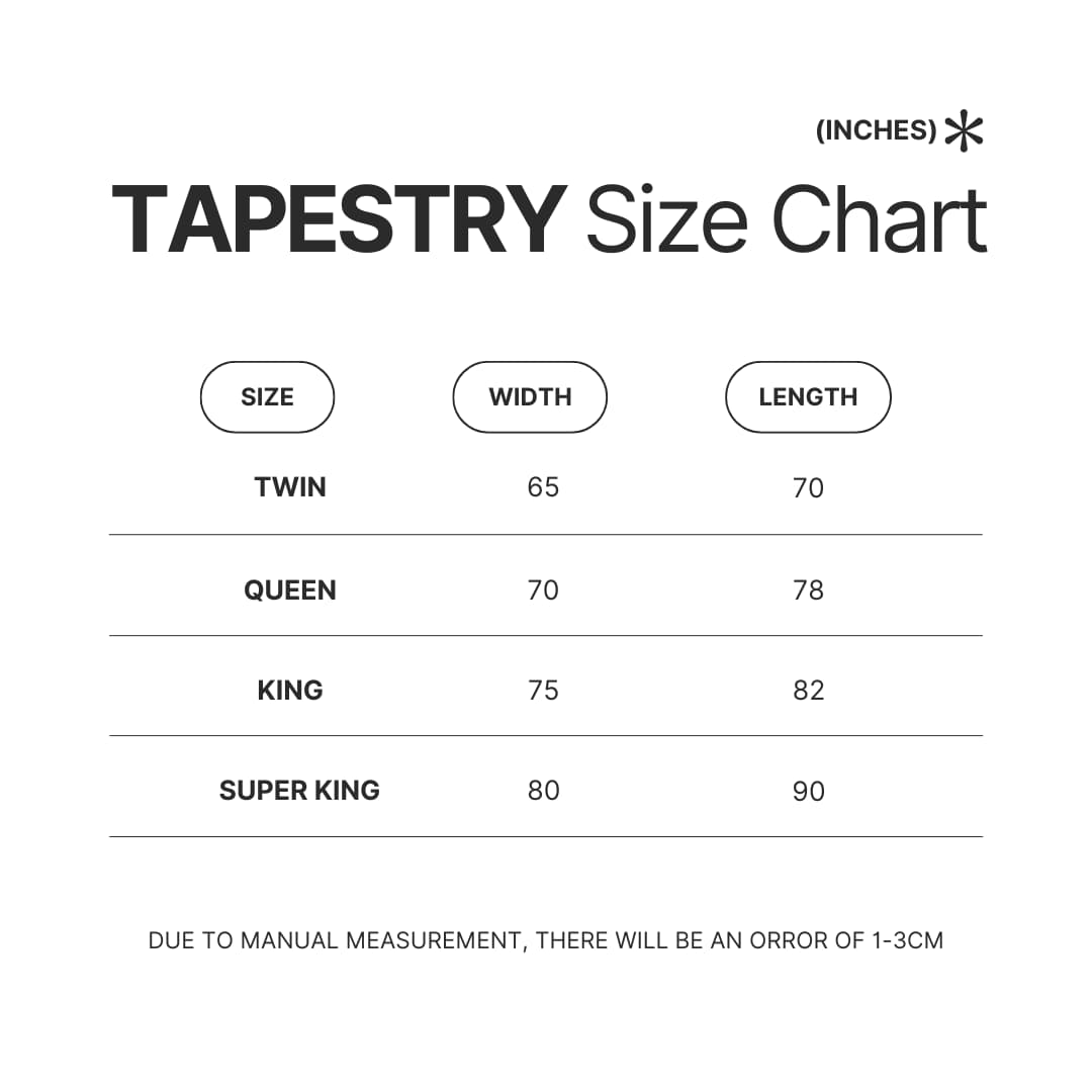 Tapestry Size Chart - Tougen Anki Store