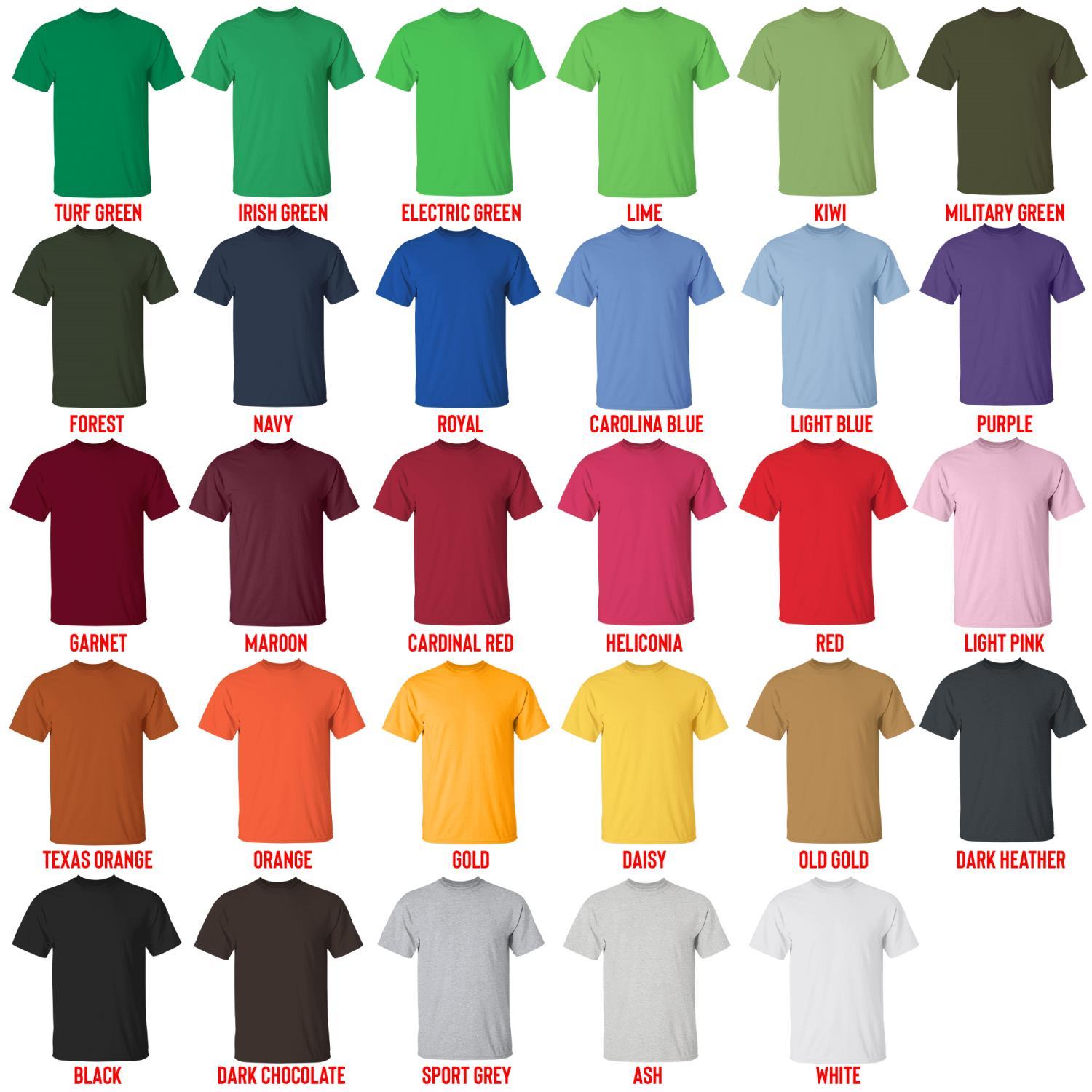 t shirt color chart - Tougen Anki Store