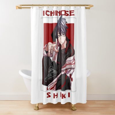 Red Background Shiki Ichinose Tougen Anki Shower Curtain